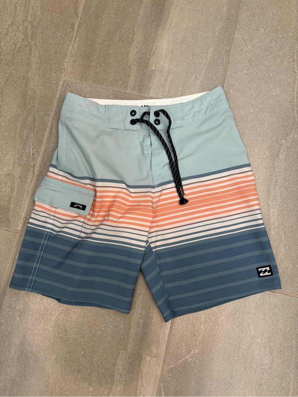 Billabong Light Blue & White Boys' Boardshorts